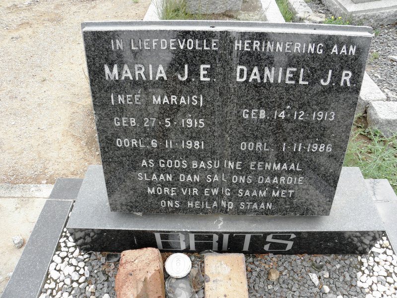 BRITS Daniel J.R. 1913-1986 &amp; Maria J.E. MARAIS 1915-1981