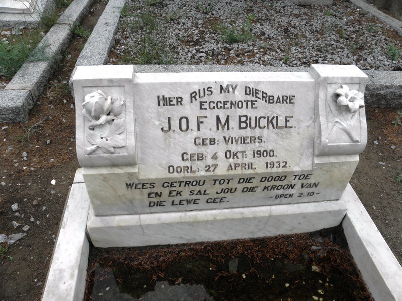BUCKLE J.O.F.M. nee VIVIERS 1900-1932