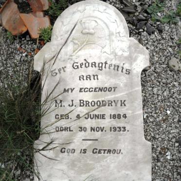 BROODRYK M.J. 1884-1933