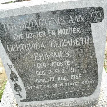 ERASMUS Gertruida Elizabeth nee JOOSTE 1911-1959