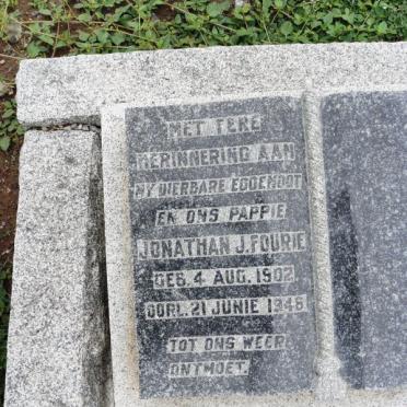 FOURIE Jonathan J. 1902-1946