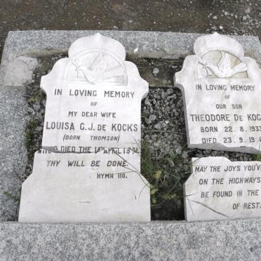 KOCKS Theodore, de 1933-1956 :: DE KOCKS Louisa G.J. nee THOMSON 19??