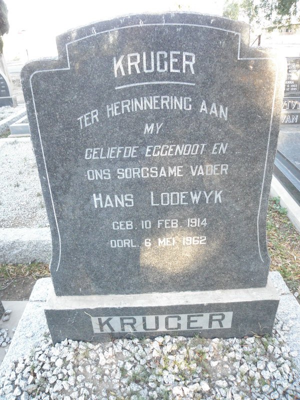 KRUGER Hans Lodewyk 1914-1962