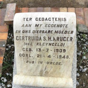 KRUGER Gertruida S.H. nee KLEYNGELD 1909-1948