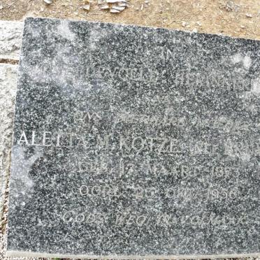 KOTZE Aletta nee BRUWER 1878-1956