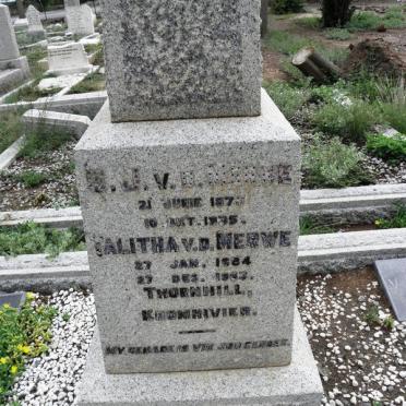 MERWE S.J., v.d. 187?19?5 &amp; Salitha 1884-19?3