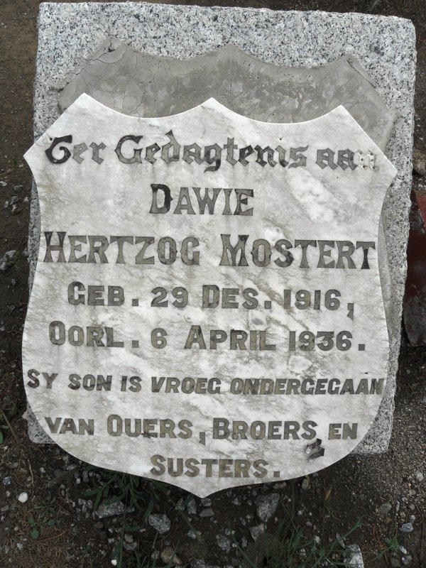 MOSTERT Hertzog 1916-1936