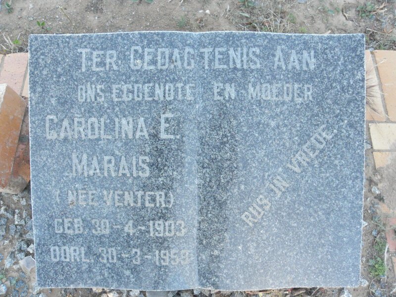 MARAIS Carolina E. nee VENTER 1903-1959