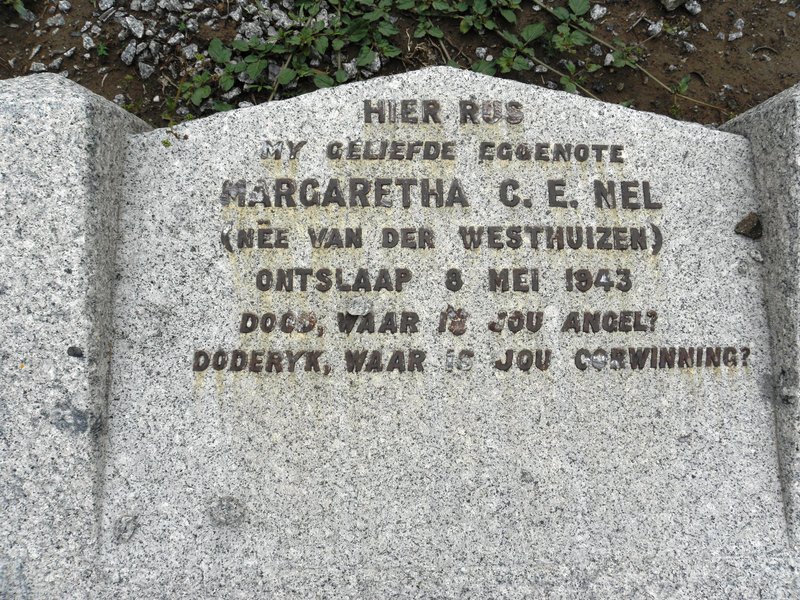 NEL Margaretha C.E. nee VAN DER WESTHUIZEN -1943