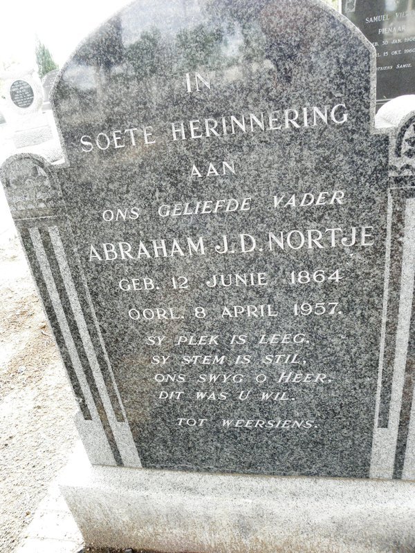 NORTJE Abraham J.D. 1864-1957