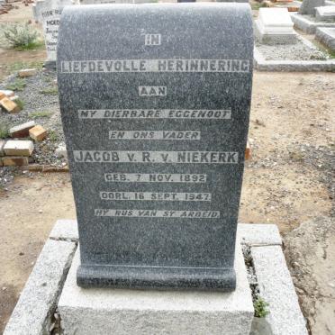 NIEKERK Jacob v R., van 1892-1947