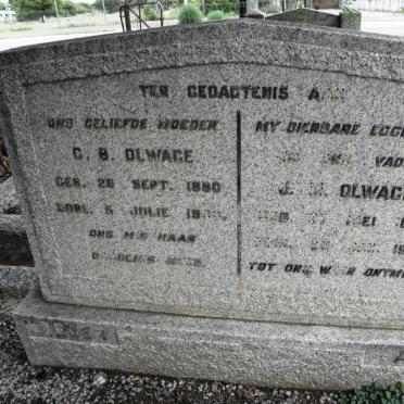 OLWAGE J.M. 1868-194? &amp; C.B. 1880-193?
