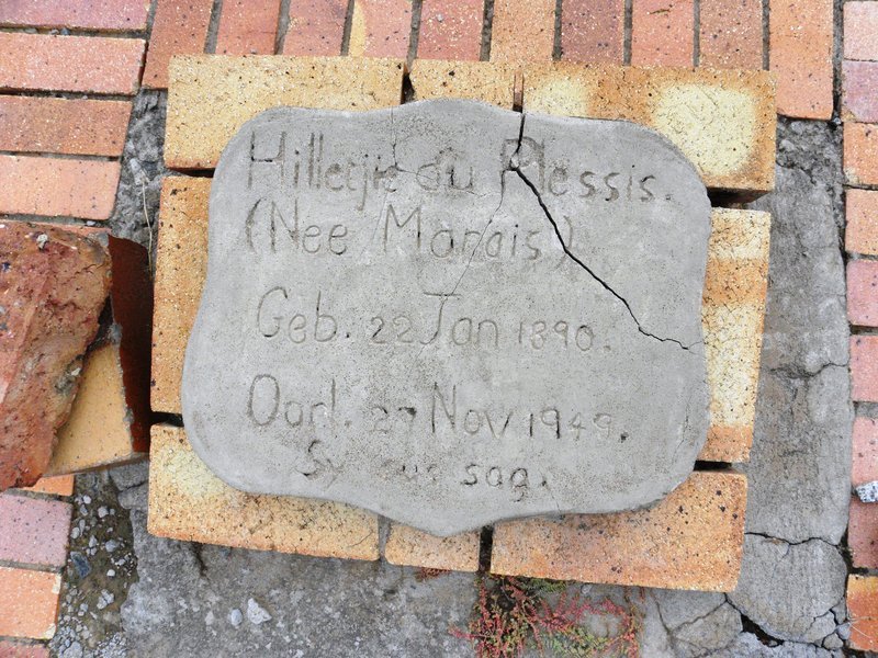 PLESSIS Hilletjie, du nee MARAIS 1890-1949