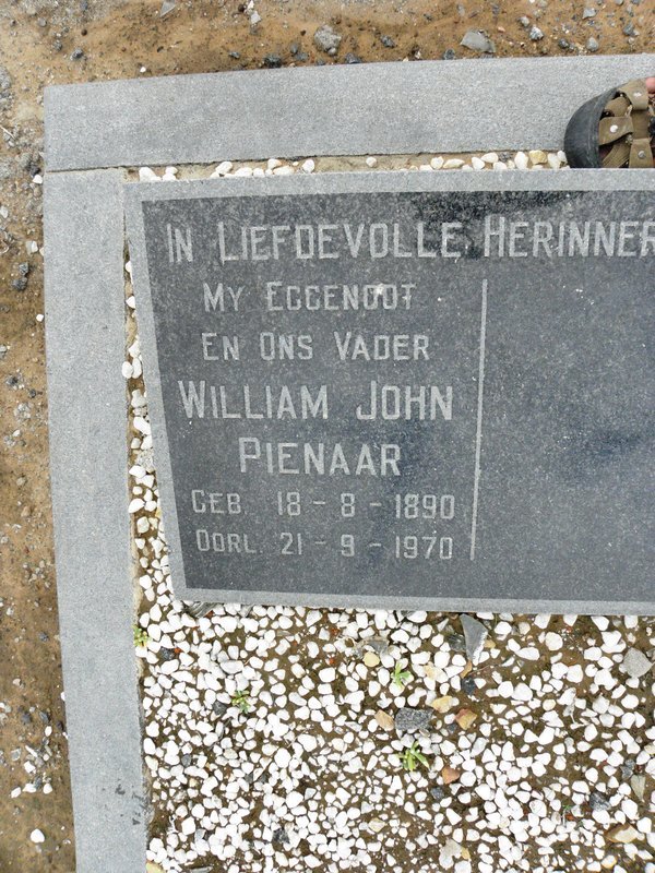 PIENAAR William John 1890-1970