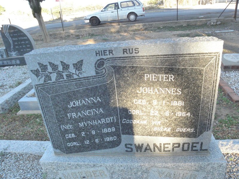 SWANEPOEL Pieter Johannes 1881-1964 &amp; Johanna Francina MYNHARDT 1889-1960