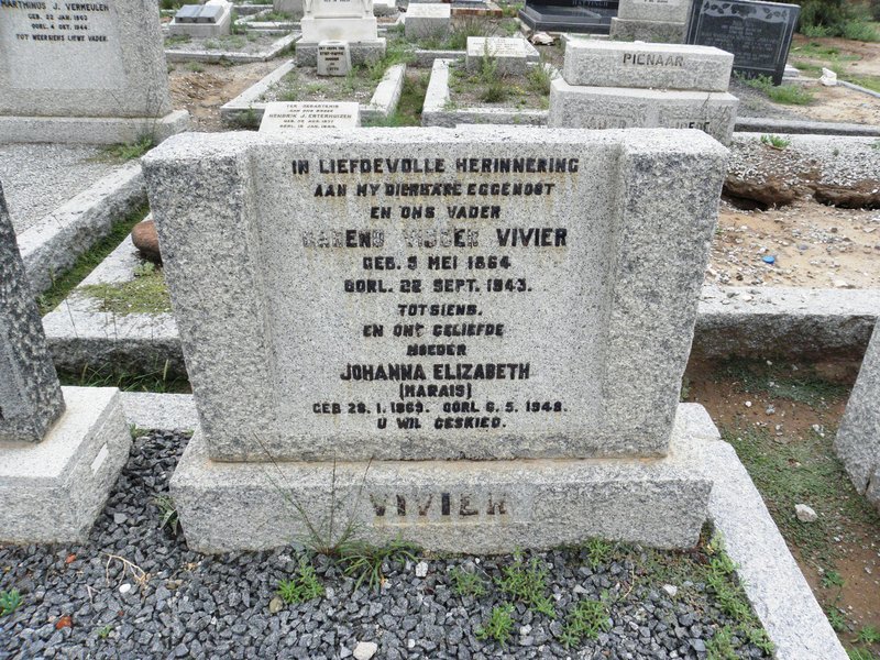 VIVIER Barend Visser 1864-1943 &amp; Johanna Elizabeth MARAIS 1869-194?