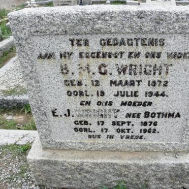 WRIGHT B.M.G. 1872-1944 &amp; E.J. BOTHMA 1876-1962