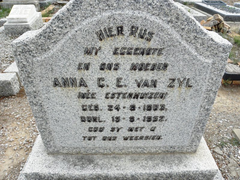 ZYL Anna C.E., van nee ESTERHUIZEN 1903-1952