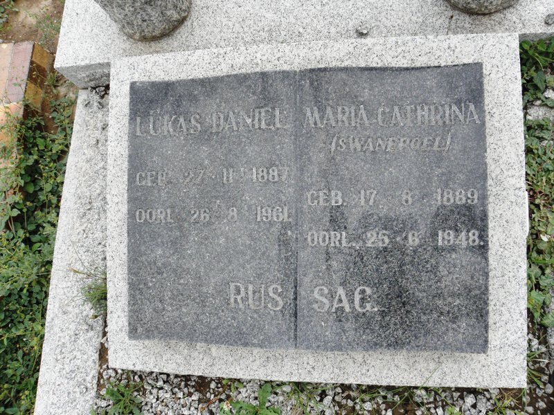 ? Lukas Daniel 1887-1961 &amp; Maria Cathrina SWANEPOEL 1889-1948