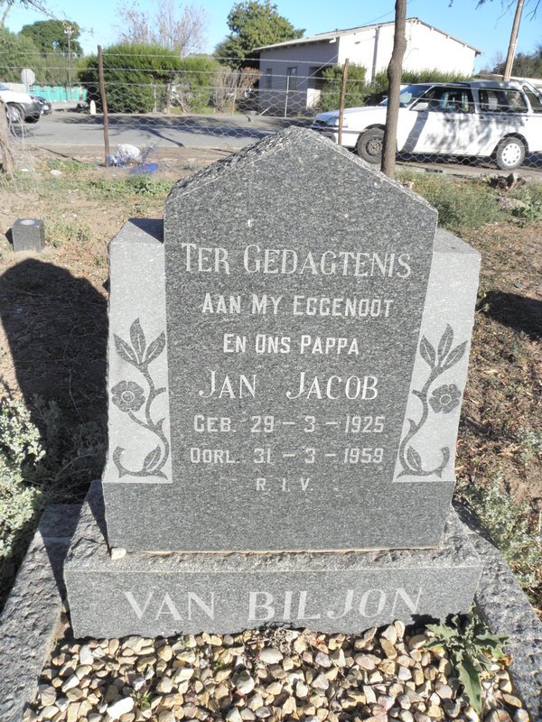 BILJON Jan Jacob, van 1925-1959