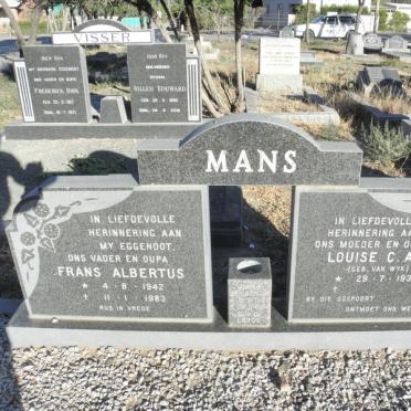 MANS Frans Albertus 1942-1983 &amp; Louisa C.A. VAN WYK 1939-