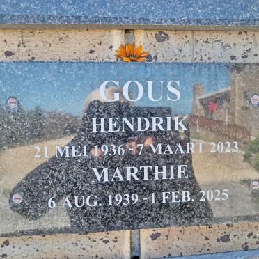 GOUS Hendrik 1936-2023 & Marthie 1939-2025