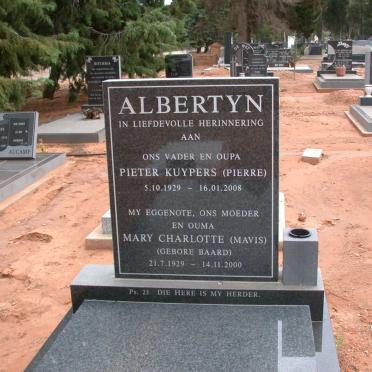 ALBERTYN Pieter Kuypers 1929-2008 &amp; Mary Charlotte BAARD 1929-2000