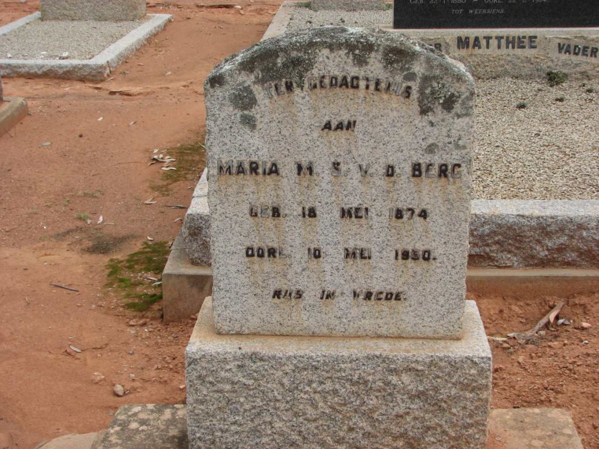 BERG Maria M.S., v.d. 1874-1950