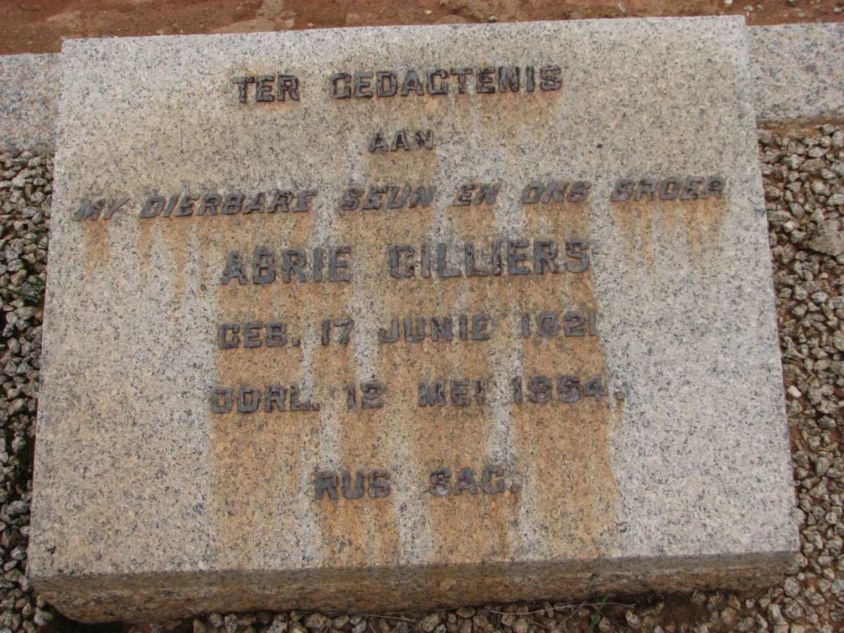 CILLIERS Abrie 1921-1954