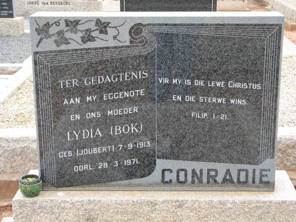 CONRADIE Lydia nee JOUBERT 1913-1971