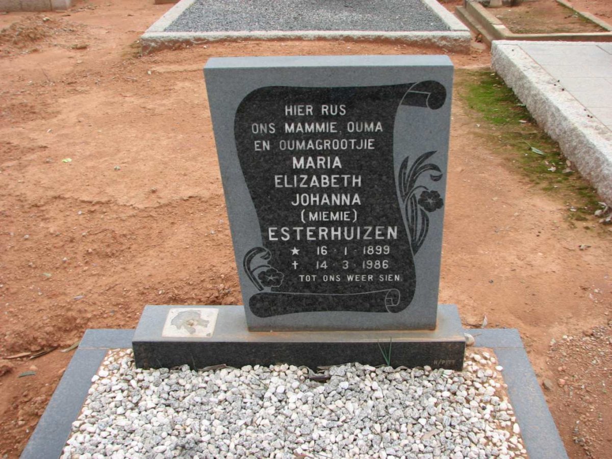 ESTERHUIZEN Maria Elizabeth Johanna 1889-1986