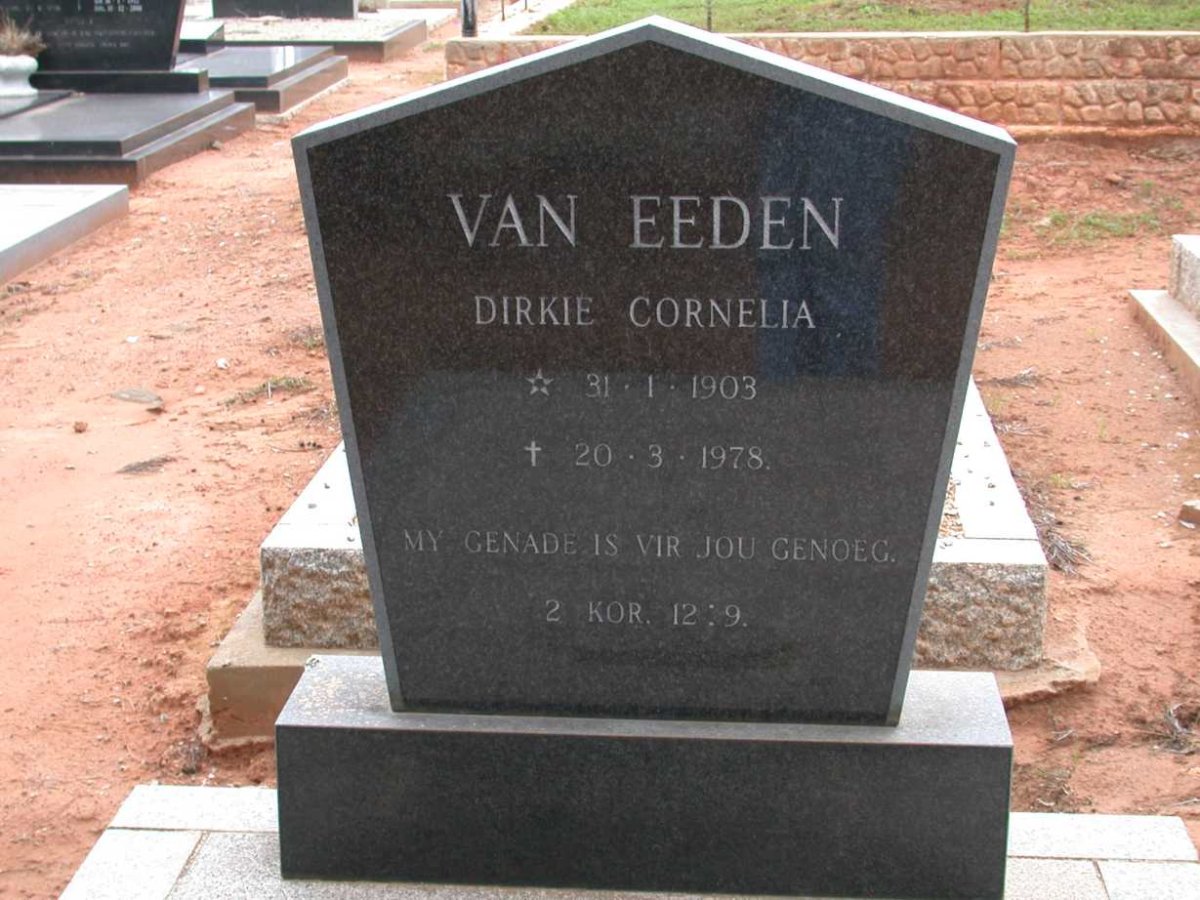 EEDEN Dirkie Cornelia, van 1903-1978