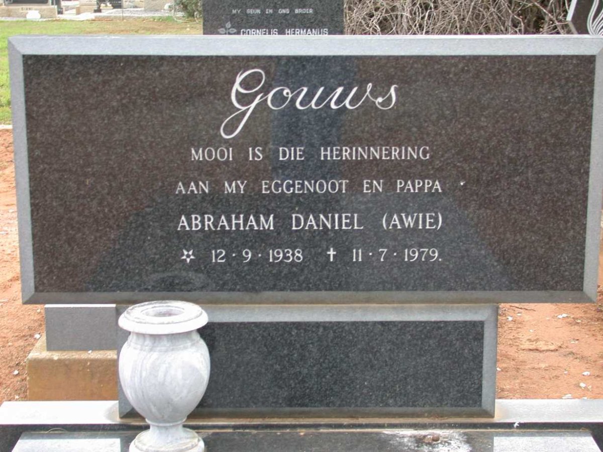 GOUWS Abraham Daniel 1938-1979
