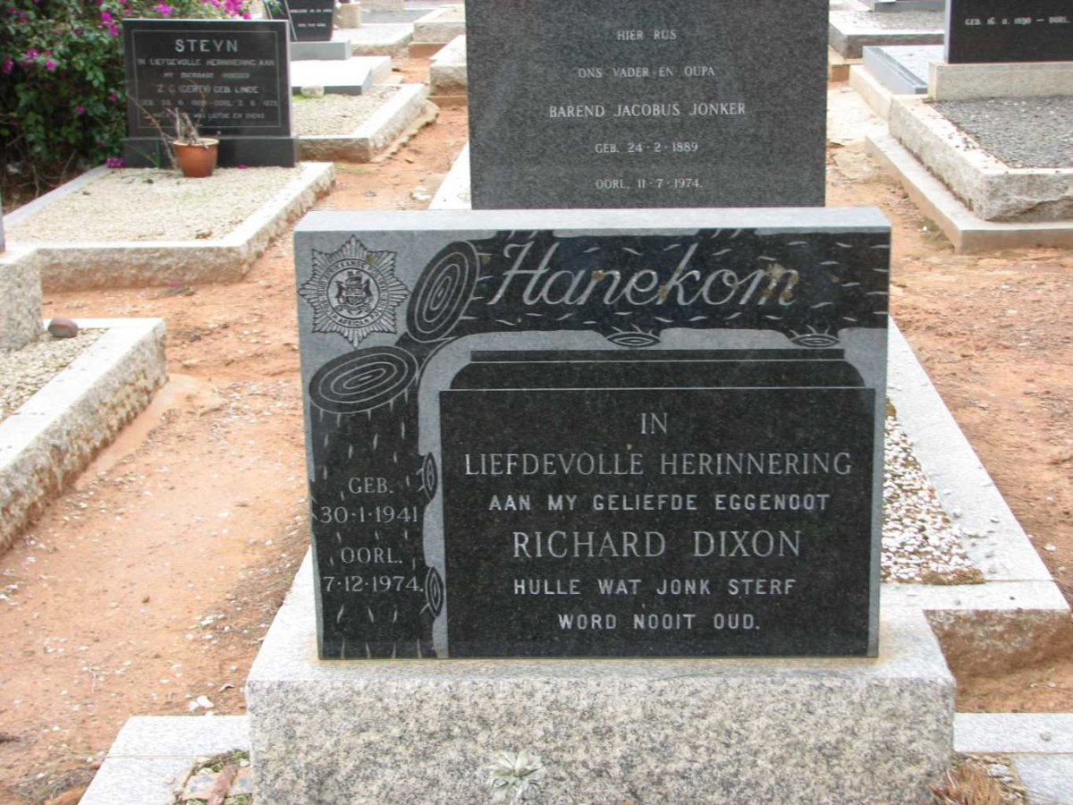 HANEKOM Richard Dixon 1941-1974
