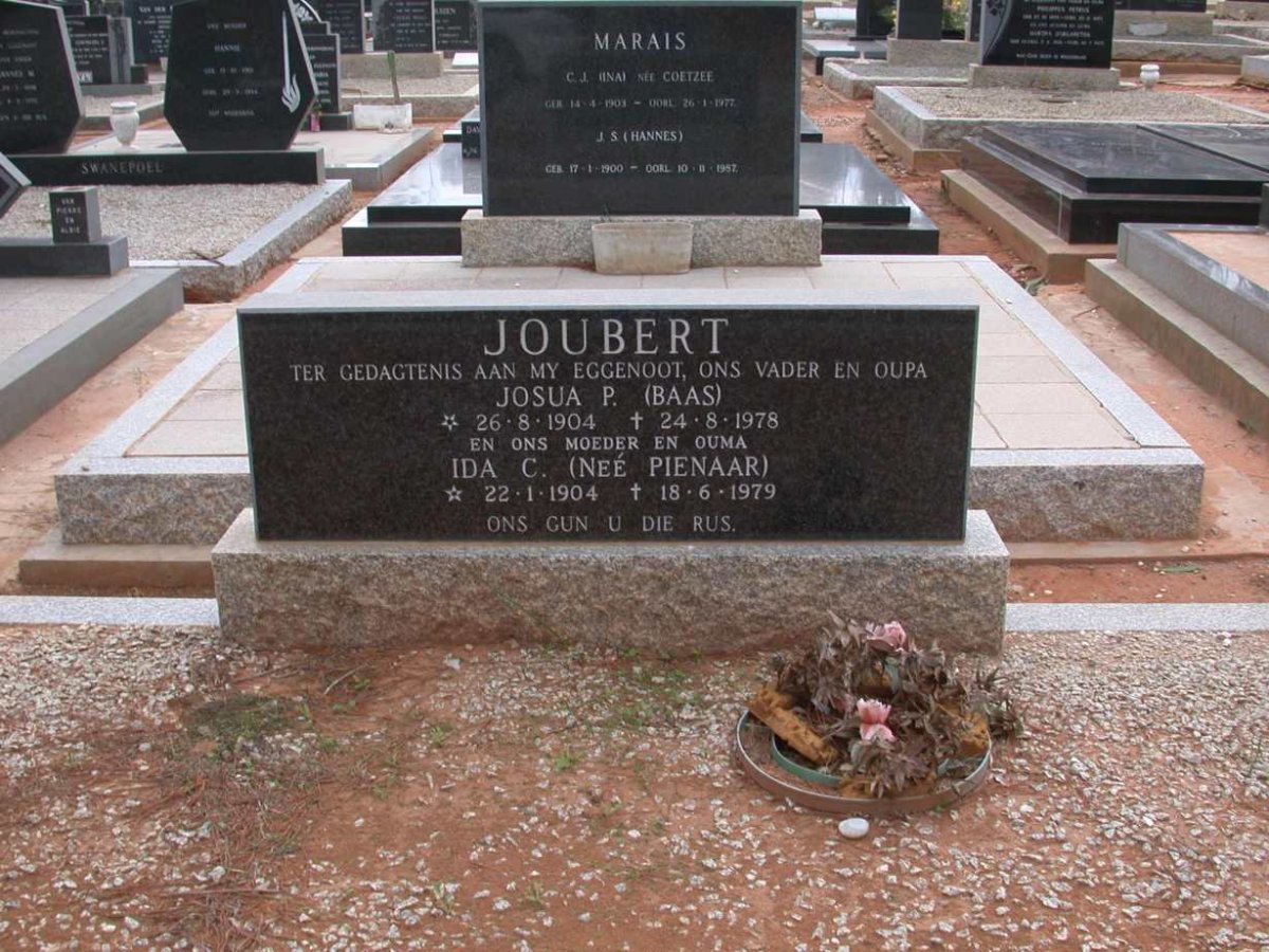 JOUBERT Josua P. 1904-1978 &amp; Ida C. PIENAAR 1904-1979