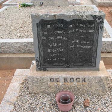 KOCK Maria Johanna, de nee DE KOCK 1895-1960