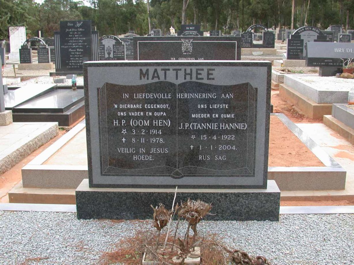 MATHEE H.P. 1914-1978 &amp; J.P. 1922-2004