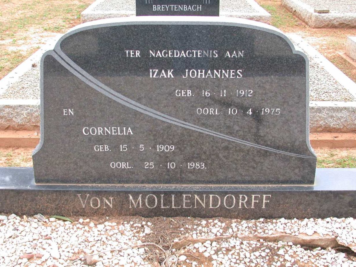 MOLLENDORFF Izak Johannes, von 1912-1975 &amp; Cornelia 1909-1983