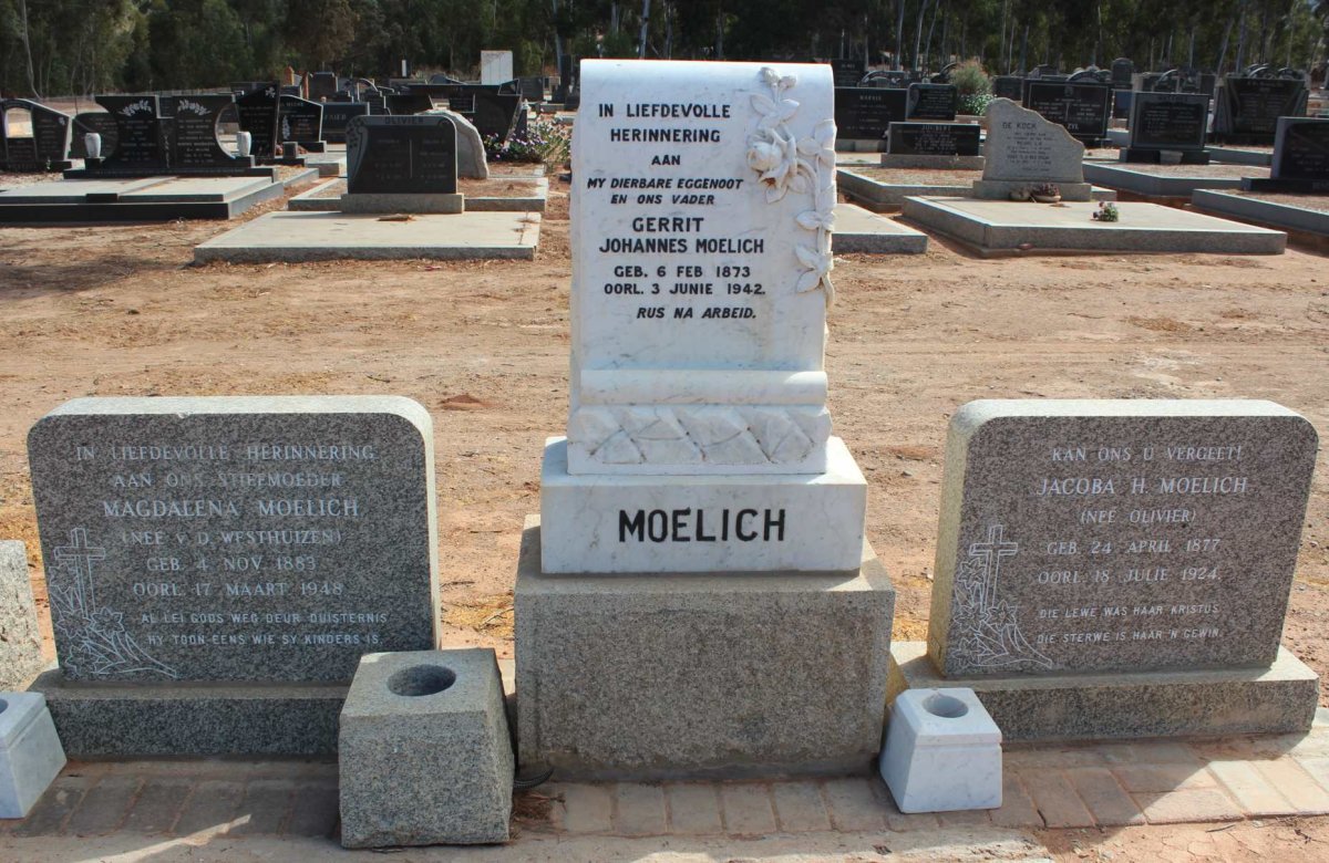 MOELICH Gerrit Johannes 1873-1942 :: V.D. WESTHUIZEN Magdalena nee MOELICH 1883-1948