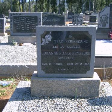 RENSBURG Johannes, J. van 1904-1965