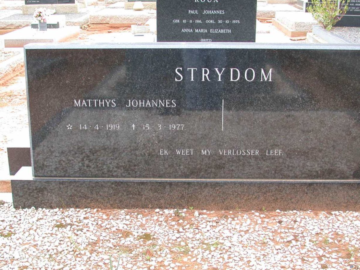 STRYDOM Matthys Johannes 1919-1977