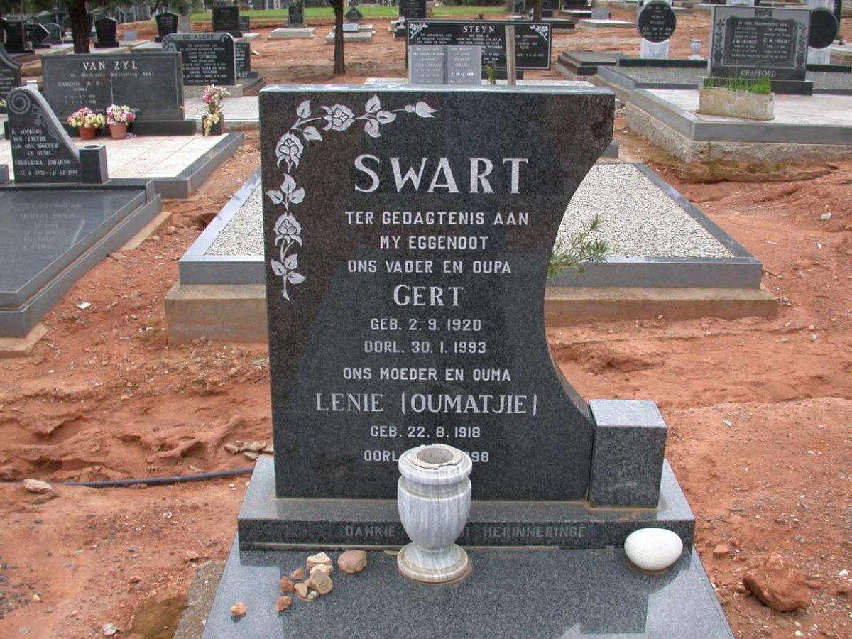 SWART Gert 1920-1993 &amp; Lenie 1918-1998