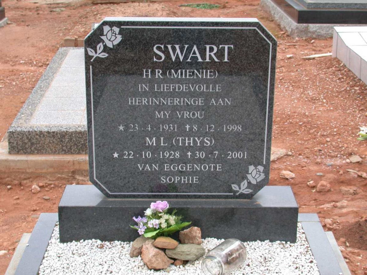 SWART M.L. 1928-2001 :: SWART H.R. 1931-1998