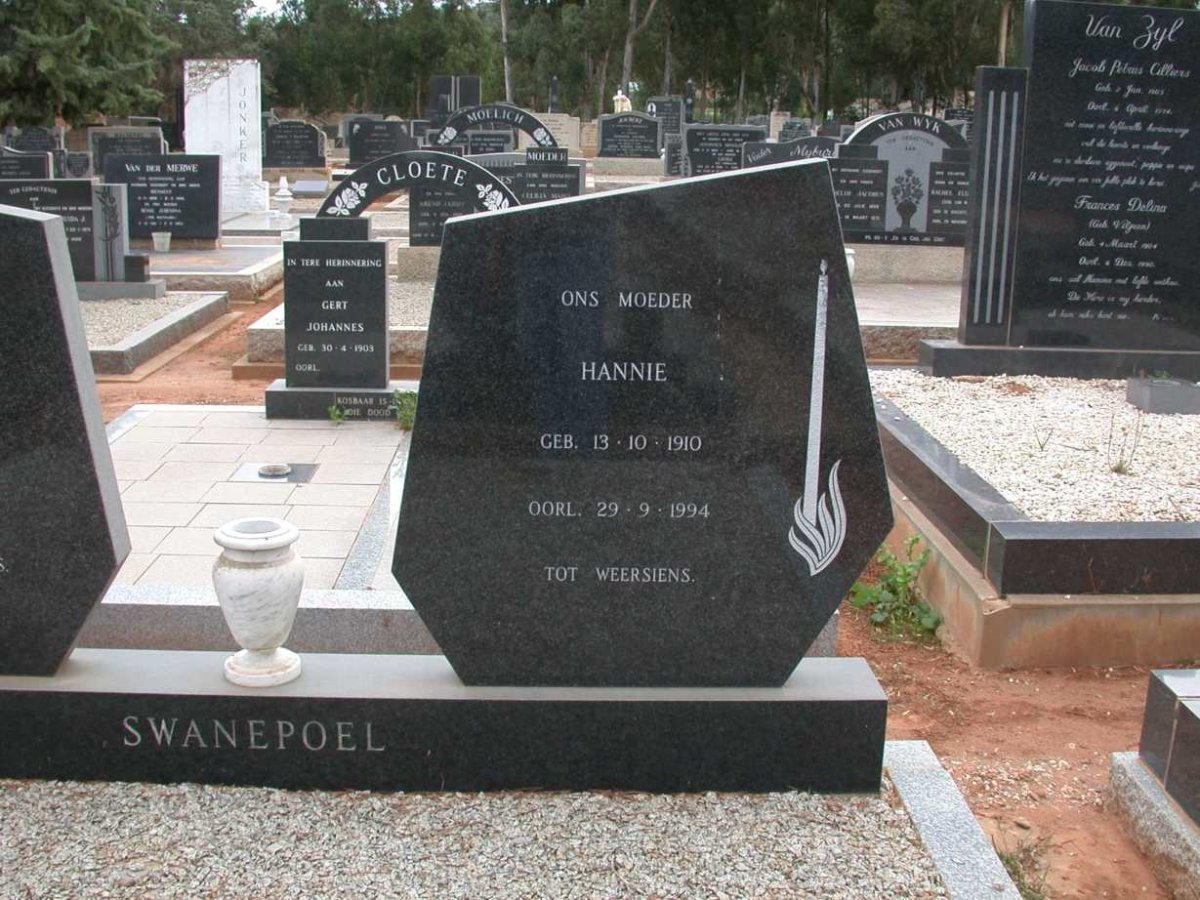 SWANEPOEL Hannie 1910-1994