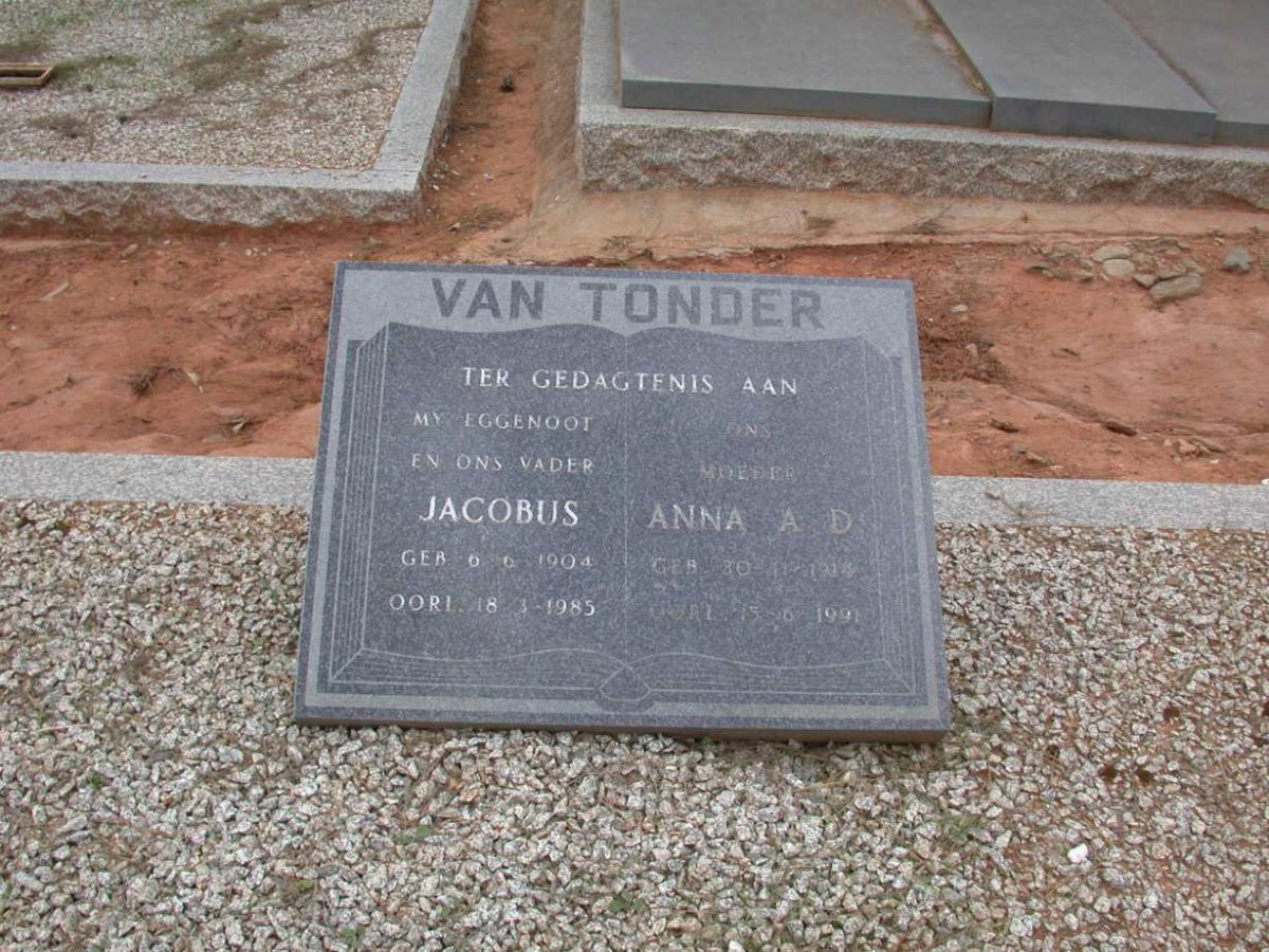 TONDER Jacobus, van 1904-1985 &amp; Anna A.D. 1914-1991