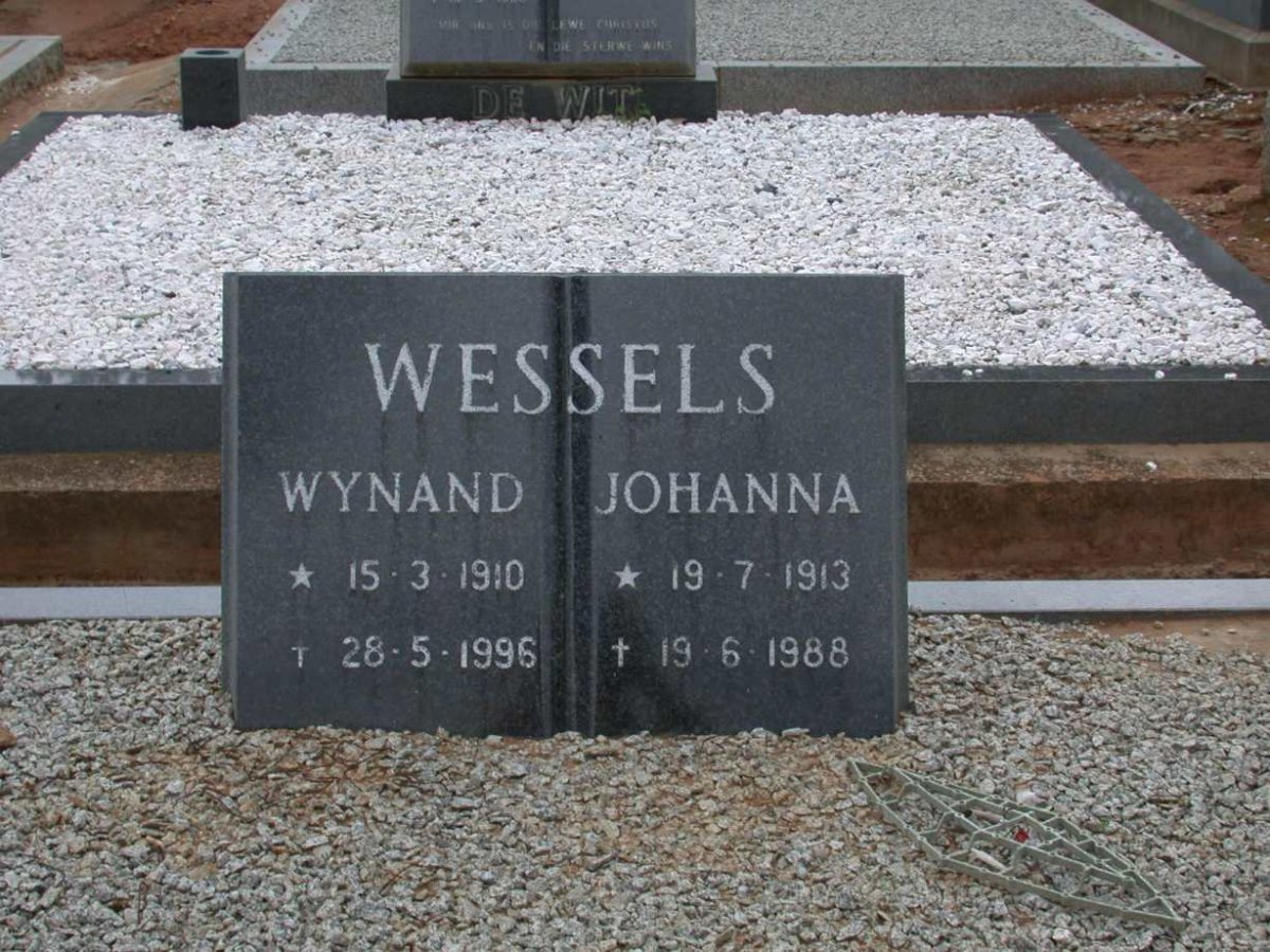 WESSELS Wynand 1910-1996 &amp; Johanna 1913-1988