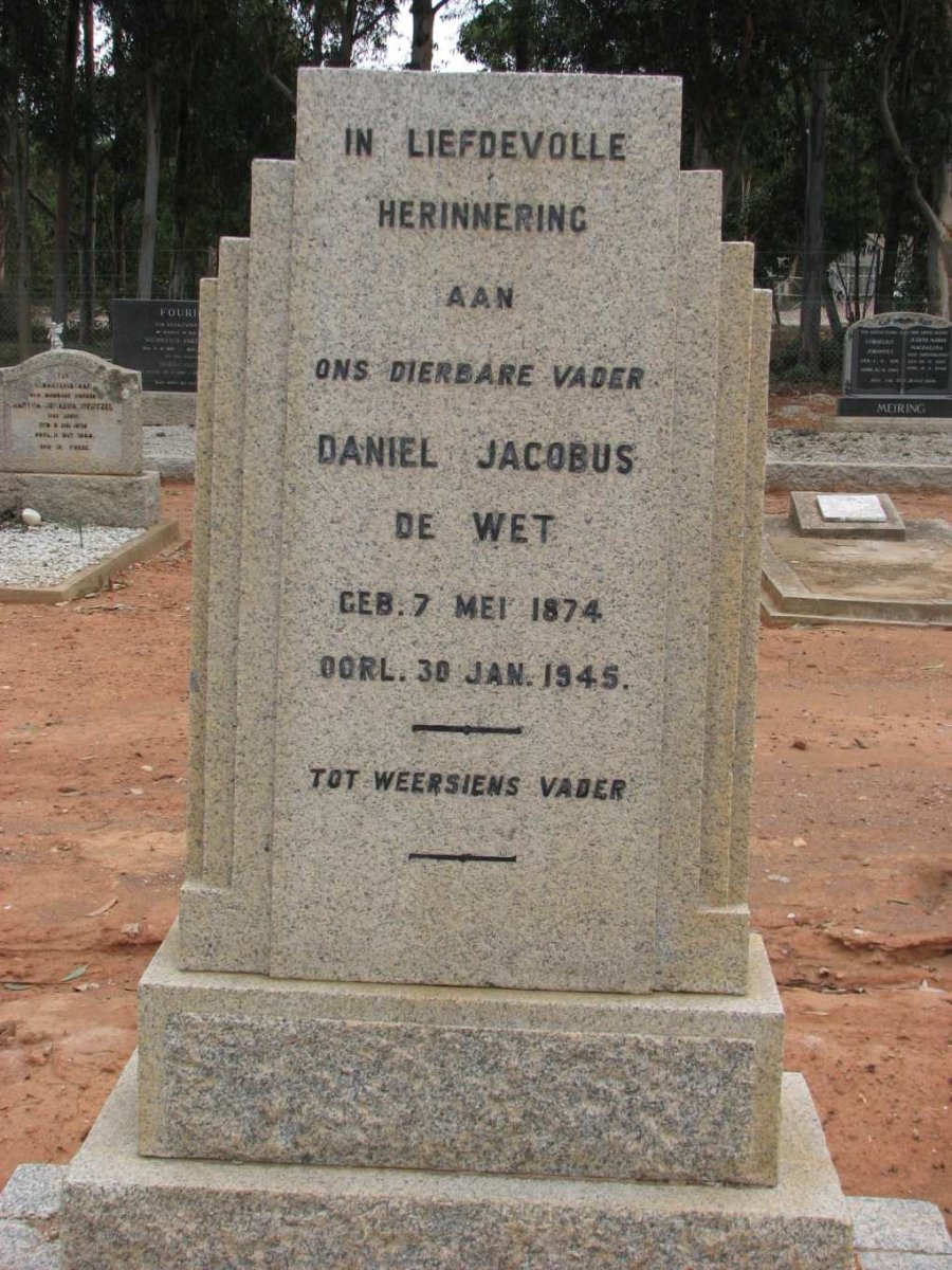 WET Daniel Jacobus, de 1874-1945