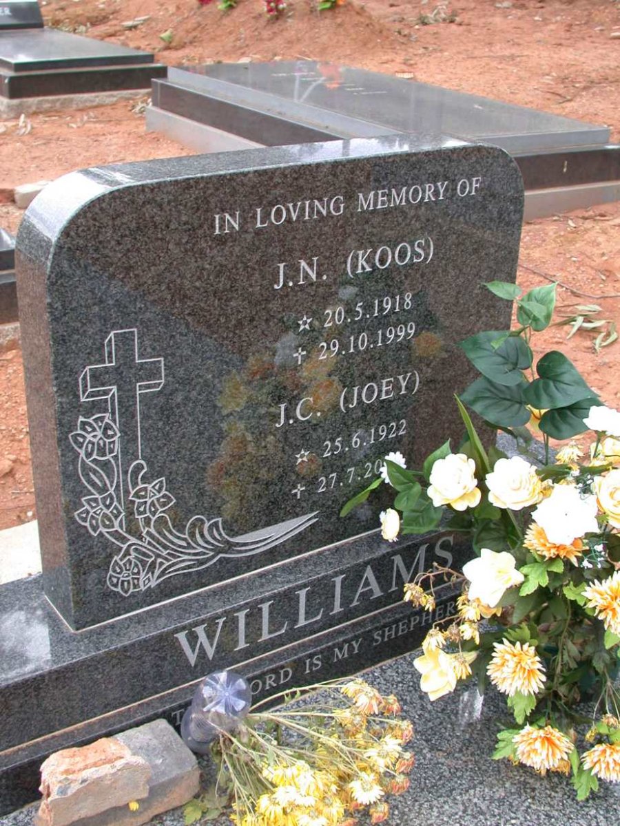 WILLIAMS J.N. 1918-1999 &amp; J.C. 1922-200?