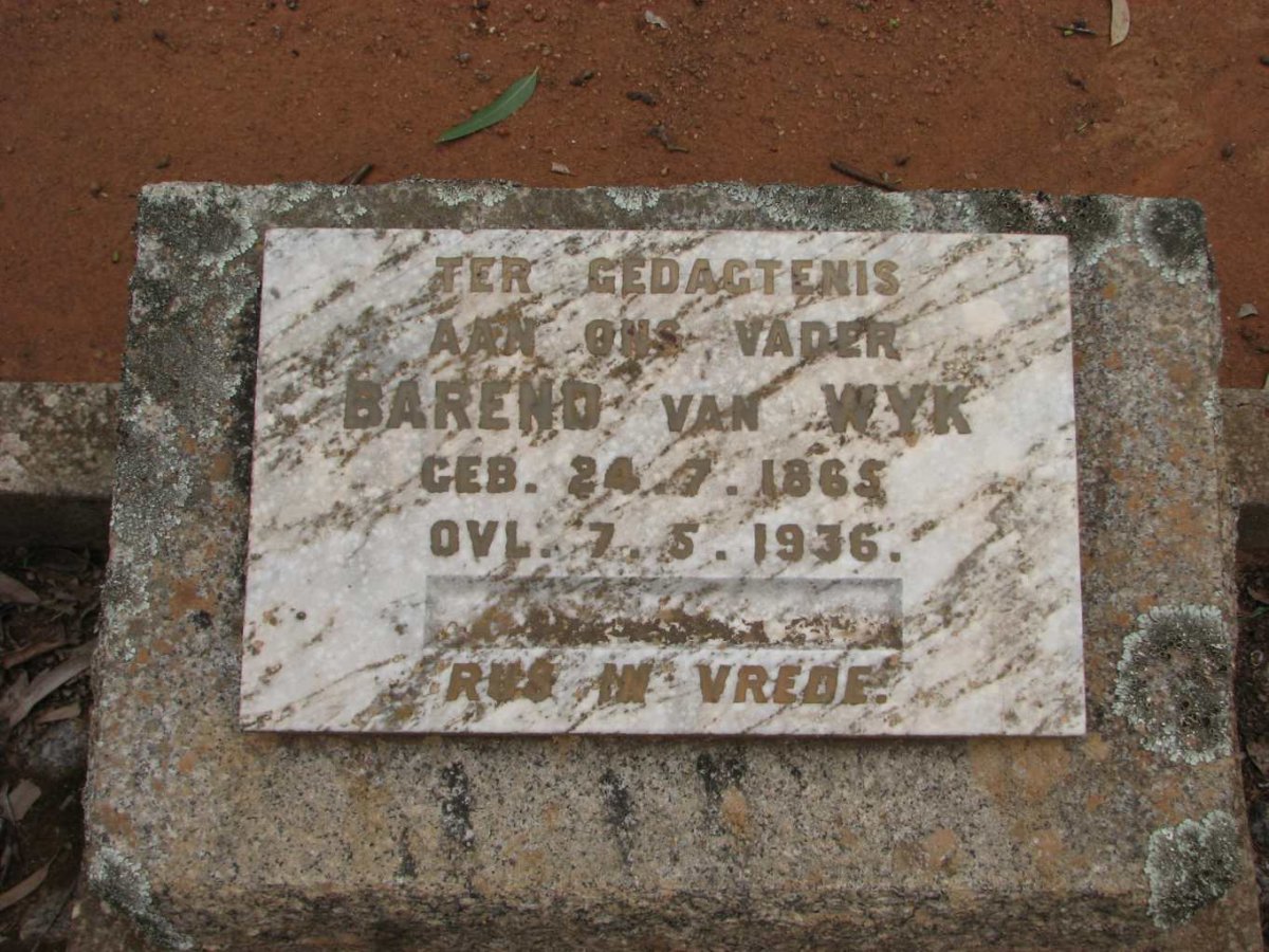 WYK Barend, van 1865-1936