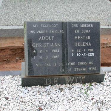 WIT Adolf Christiaan, de 1904-1986 &amp; Hester Helena 1911-1999